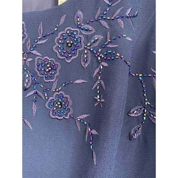 Size 10 R&M Richards 2-Piece Navy Gown & Sheer Jacket Mother of Bride NWT 8555 - Picture 6 of 13